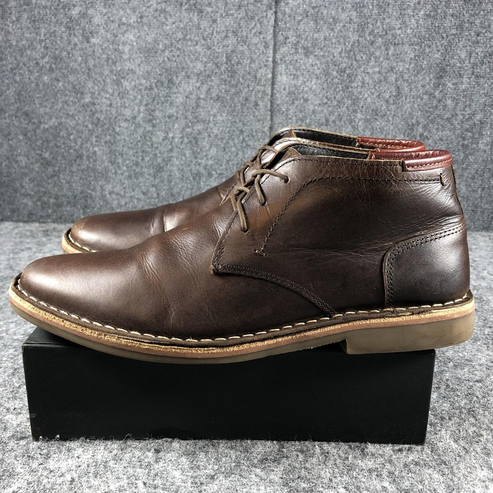 Steve Madden Boots Mens Size 10 Dark Brown Leather Heston Chukka Lace Up 983 - Picture 5 of 16